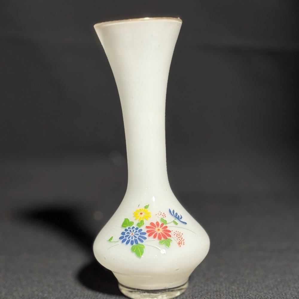 Floral White Ceramic Vase